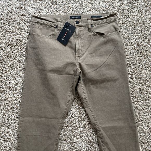 Proof Rover Pants Men’s Size 33x32 Tan Slim Huckberry Stretch Canvas Gusseted - Picture 8 of 8
